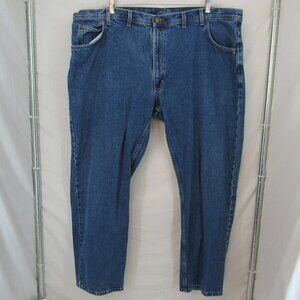 Key Brand Men's Blue Jeans High Rise Straight Leg Pockets Medium Wash 48X32
